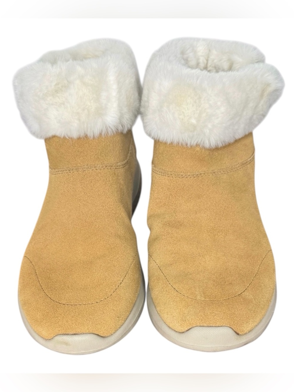 Skechers On-the-GO Joy-Bundle Up Boot GoGa Mat Insole Women’s Tan Suede Sz 9|GUC